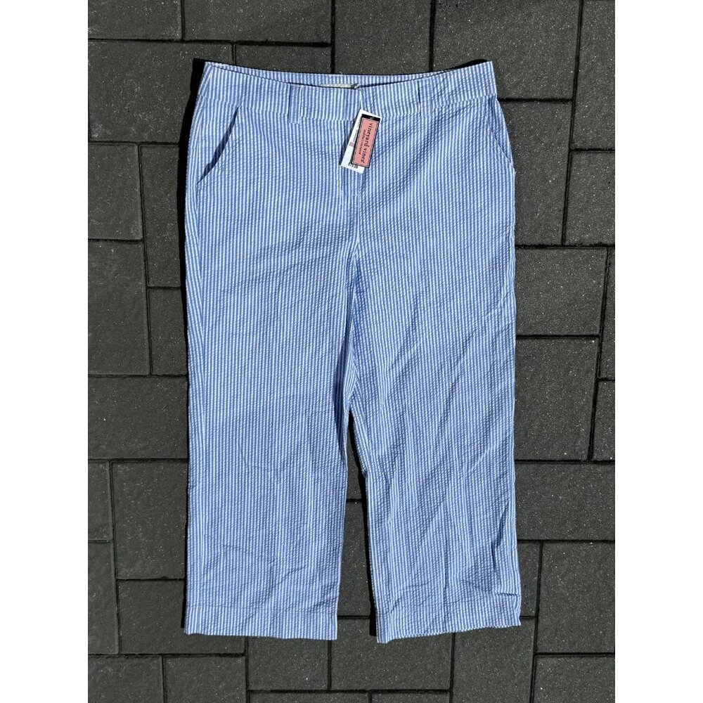 Vineyard Vines Seersucker High Waist Cropped Womens Size 12 Pants